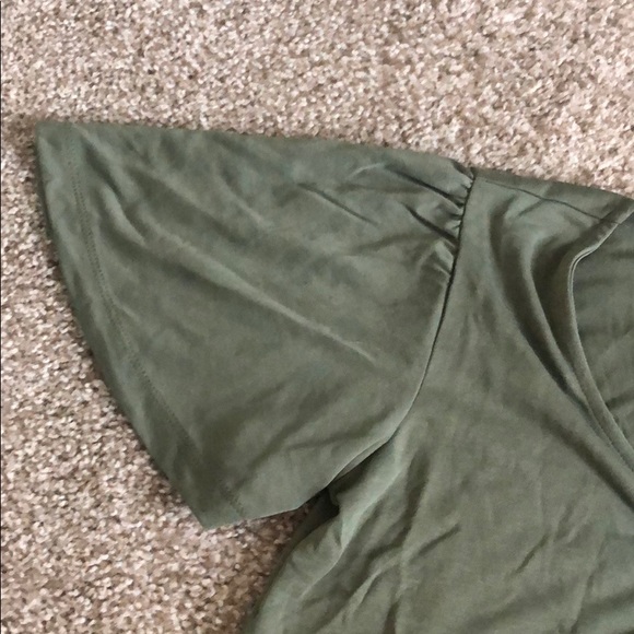 Blue Rain Olive Green Button Down Top NWT XXS - Picture 4 of 4